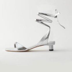 Tibi Jiro Metallic Sandals Size 39.5